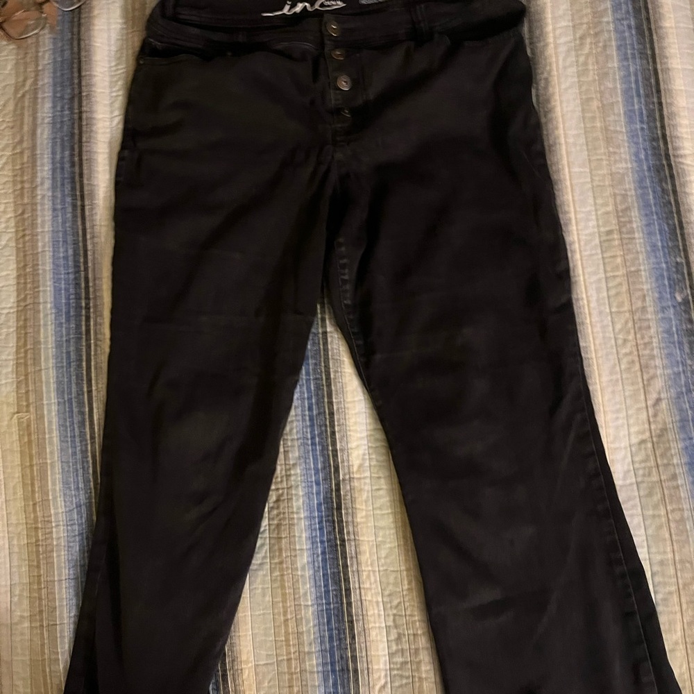 INC International Concepts Black Boot Cut Jeans